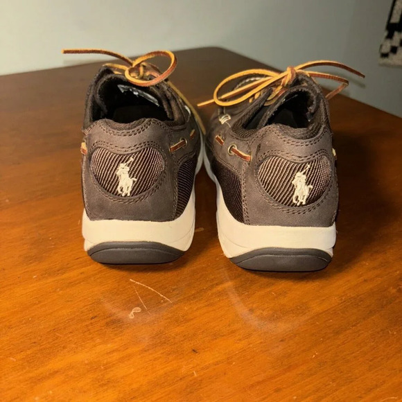 Polo Ralph Lauren Carrick Leather Boat Shoes Men's Size 8D Brown White Preppy - Picture 3 of 11